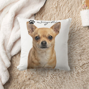 Almohada personalizada con foto de perro Chihuahua
