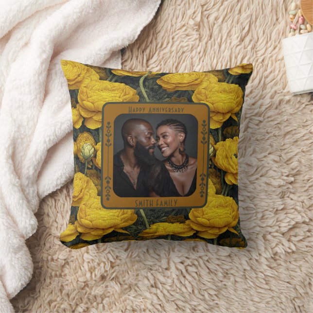Almohada personalizada con foto de Sr. y Sra.  (Manta)