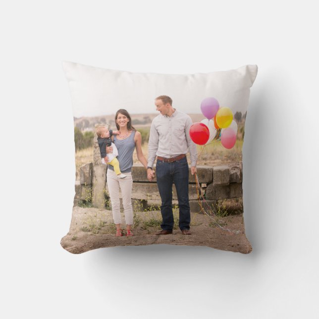 Almohada personalizada con foto familiar doble faz (Anverso)
