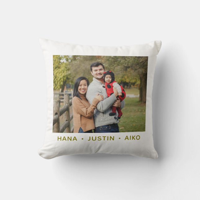 Almohada personalizada con foto familiar doble faz (Anverso)