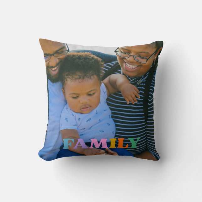 almohada personalizada con foto tipografía moderna (Anverso)