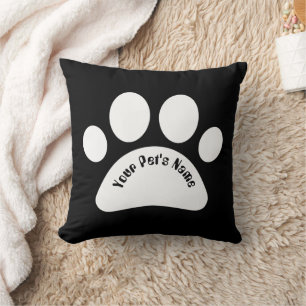 Almohada Personalizada con Huella de Perro y Nombr