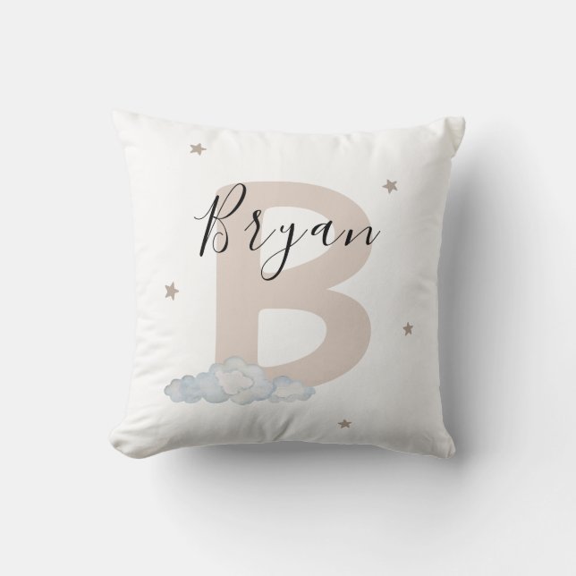 Almohada personalizada con inicial para niños con  (Anverso)