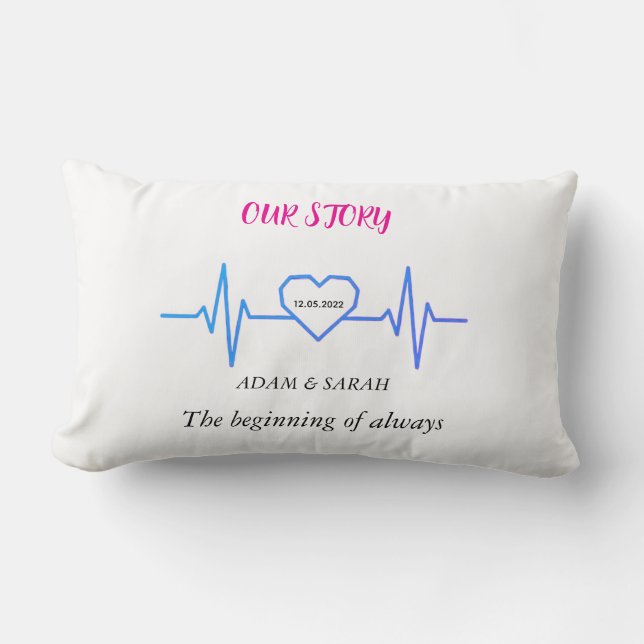 Almohada personalizada con latido del corazón - An (Anverso)
