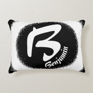 Almohada Personalizada con Letra B de Monograma Mo