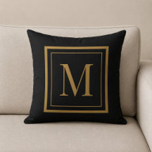 Almohada personalizada con monograma enmarcado en