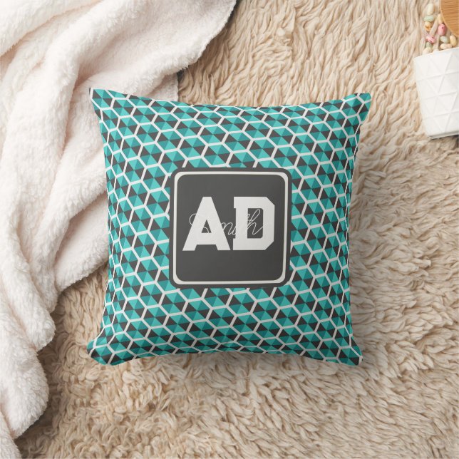 Almohada personalizada con monograma único para fi (Manta)