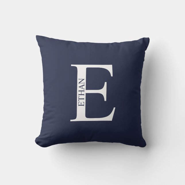 Almohada personalizada con monograma y nombre (Anverso)