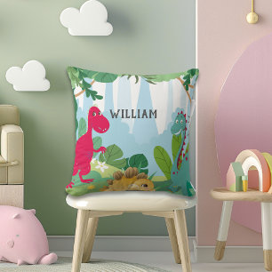 Almohada Personalizada con Nombre de Dinosaurio pa