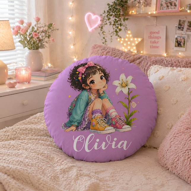 Almohada Personalizada con Nombre de Niña Redonda  (Subido por el creador)