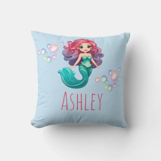 Almohada personalizada con nombre de sirena con ac