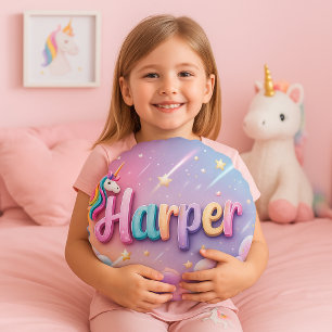 Almohada personalizada con nombre de unicornio pas