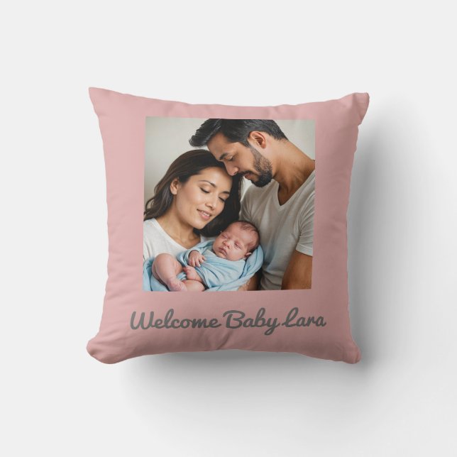 almohada personalizada con nombre y foto de bebé n (Anverso)