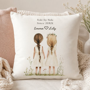 Almohada personalizada con nombres de mejores amig