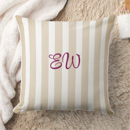 Almohada personalizada con raya de monograma | San