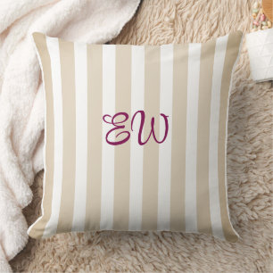 Almohada personalizada con raya de monograma San