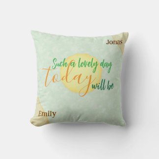 Almohada personalizada con sol pastel inspirador p
