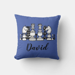 Almohada personalizada con tema de ajedrez