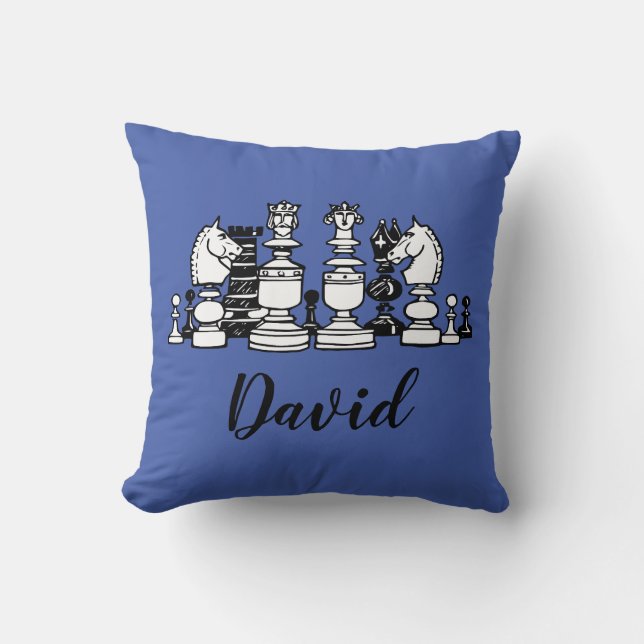 Almohada personalizada con tema de ajedrez (Anverso)