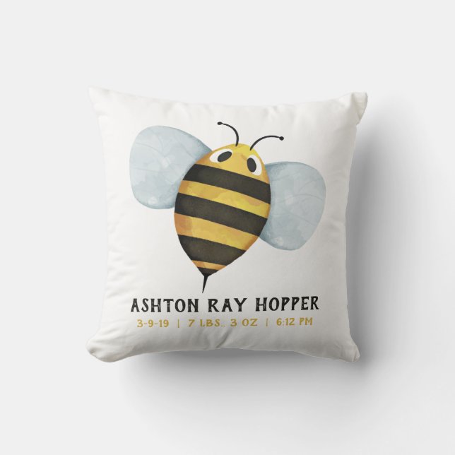 Almohada Personalizada de Abeja Bebé (Anverso)