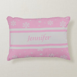 Almohada personalizada de acento de copo de nieve