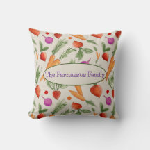 Almohada personalizada de acuarela de verduras de