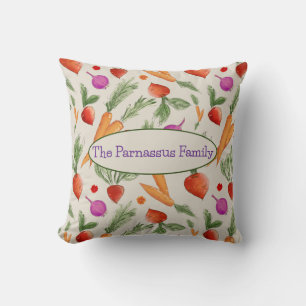 Almohada personalizada de acuarela de verduras de 