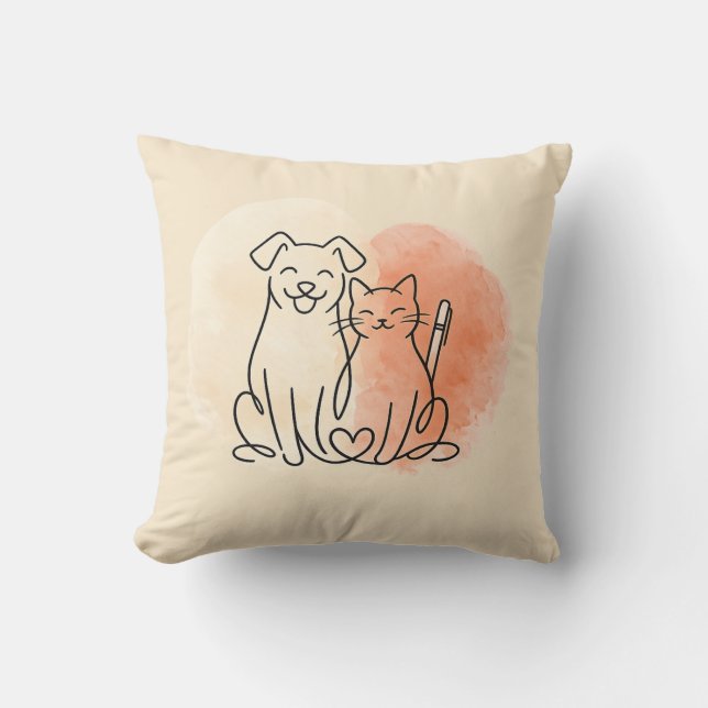 Almohada personalizada de acuarela minimalista de  (Anverso)