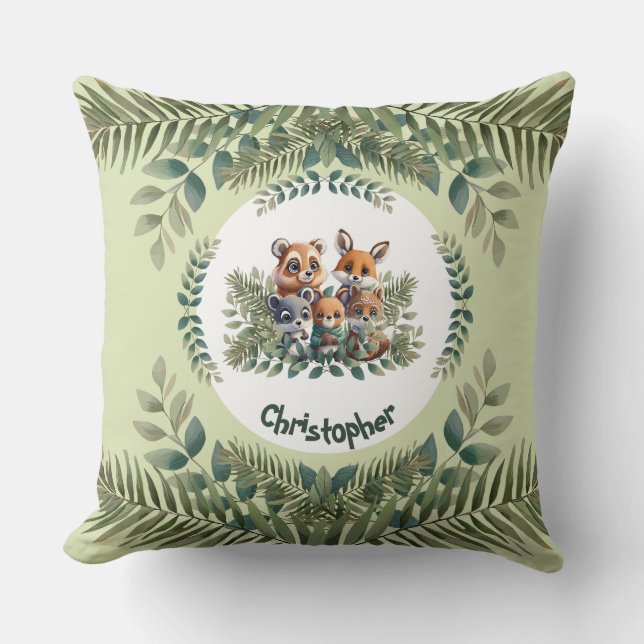 Almohada personalizada de animales de la naturalez (Anverso)