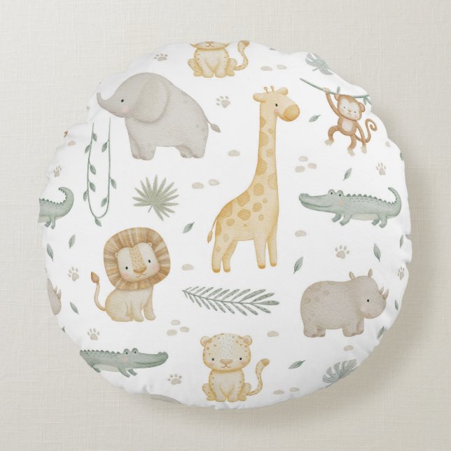 Almohada personalizada de animales de safari de la (Anverso)