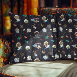 Almohada personalizada de animales espaciales