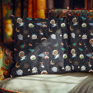 Almohada personalizada de animales espaciales