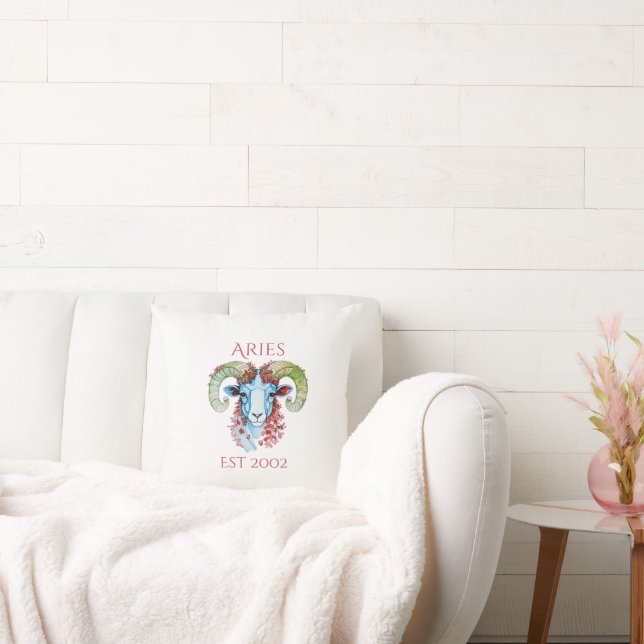 Almohada personalizada de año floral Aries (Sofá)