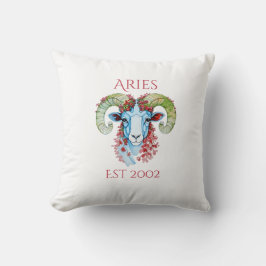 Almohada personalizada de año floral Aries
