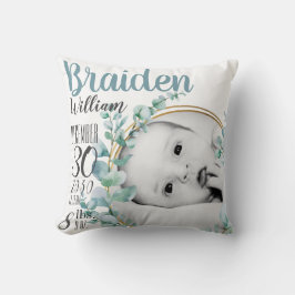 Almohada personalizada de anuncio de nacimiento de
