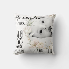 Almohada personalizada de anuncio de nacimiento fl