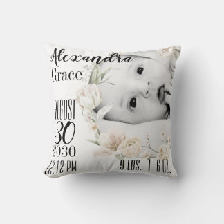 Almohada personalizada de anuncio de nacimiento fl