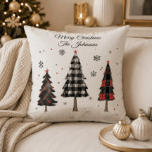 Almohada personalizada de árbol de Navidad de cuad