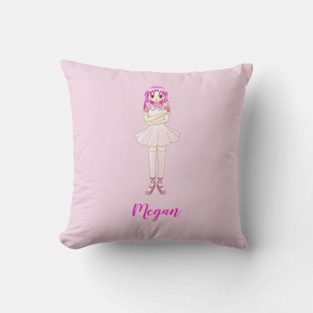 Almohada Personalizada de Ballet de Chica de Anime (Anverso)