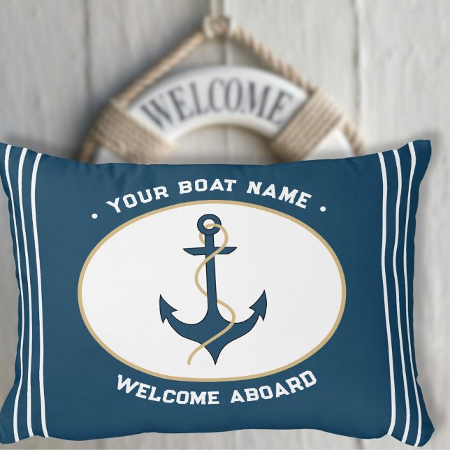 Almohada personalizada de bienvenida a bordo con a (Subido por el creador)
