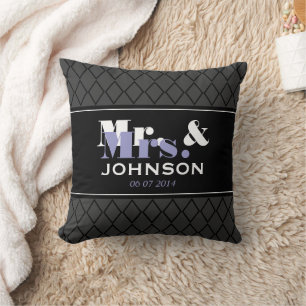 Almohada personalizada de boda para Sr y Sra