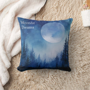 Almohada personalizada de bosque nocturno con ciel