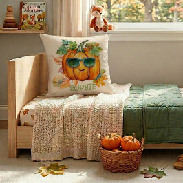 Almohada personalizada de calabaza otoñal acogedor