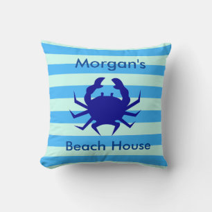 Almohada personalizada de cangrejo azul Casa de pl