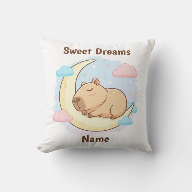 Almohada personalizada de Capybara para sueños dul (Anverso)