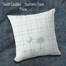 Almohada personalizada de Carolina del Sur con lun