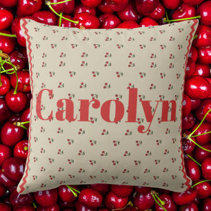 Almohada personalizada de cereza con nombre person