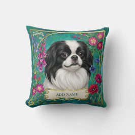 Almohada personalizada de Chin Japonés con flores