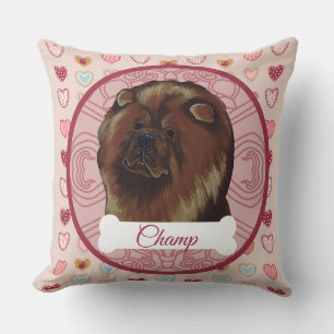 Almohada personalizada de Chow Chow para San Valen