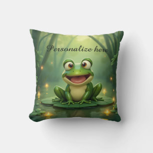 Almohada personalizada de cojín de nenúfar de rana